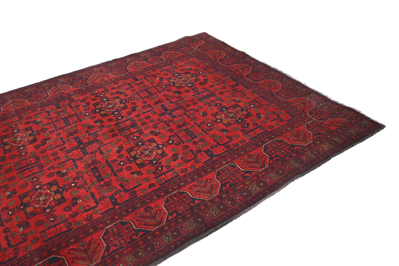 Khal Mohammadi Afghan Rug – Ruby Medallion