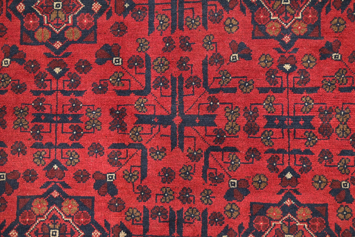 Khal Mohammadi Afghan Rug – Ruby Medallion