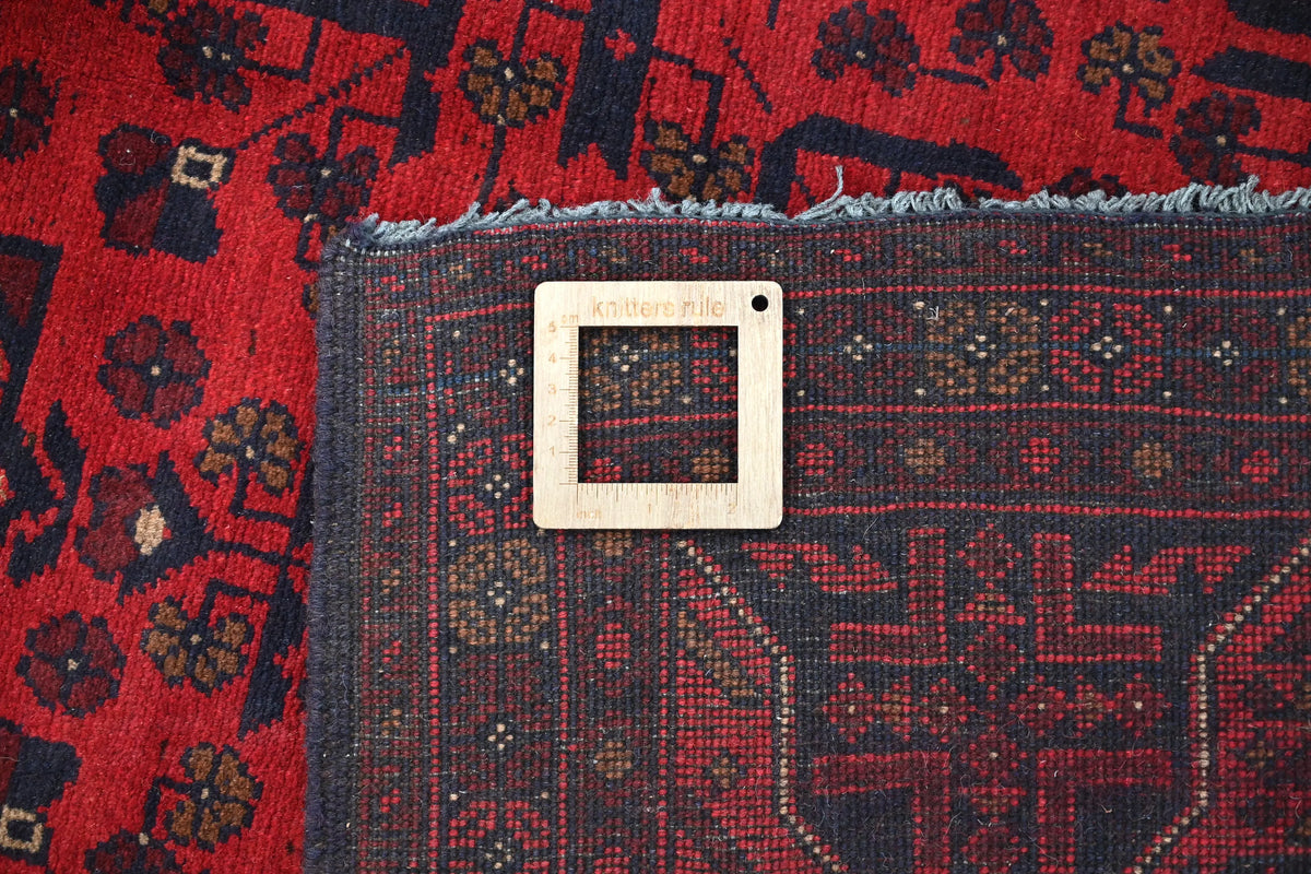 Khal Mohammadi Afghan Rug – Ruby Medallion