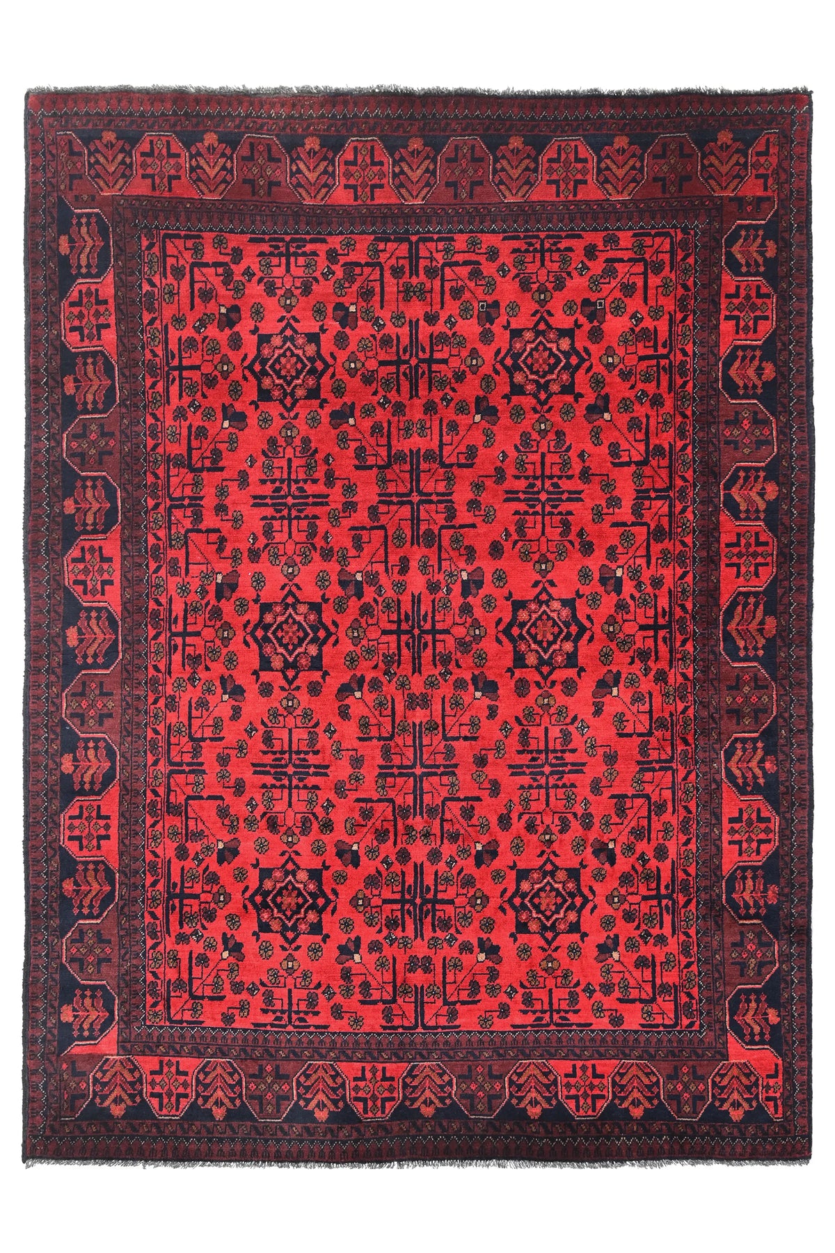 Khal Mohammadi Afghan Rug – Scarlet Lattice