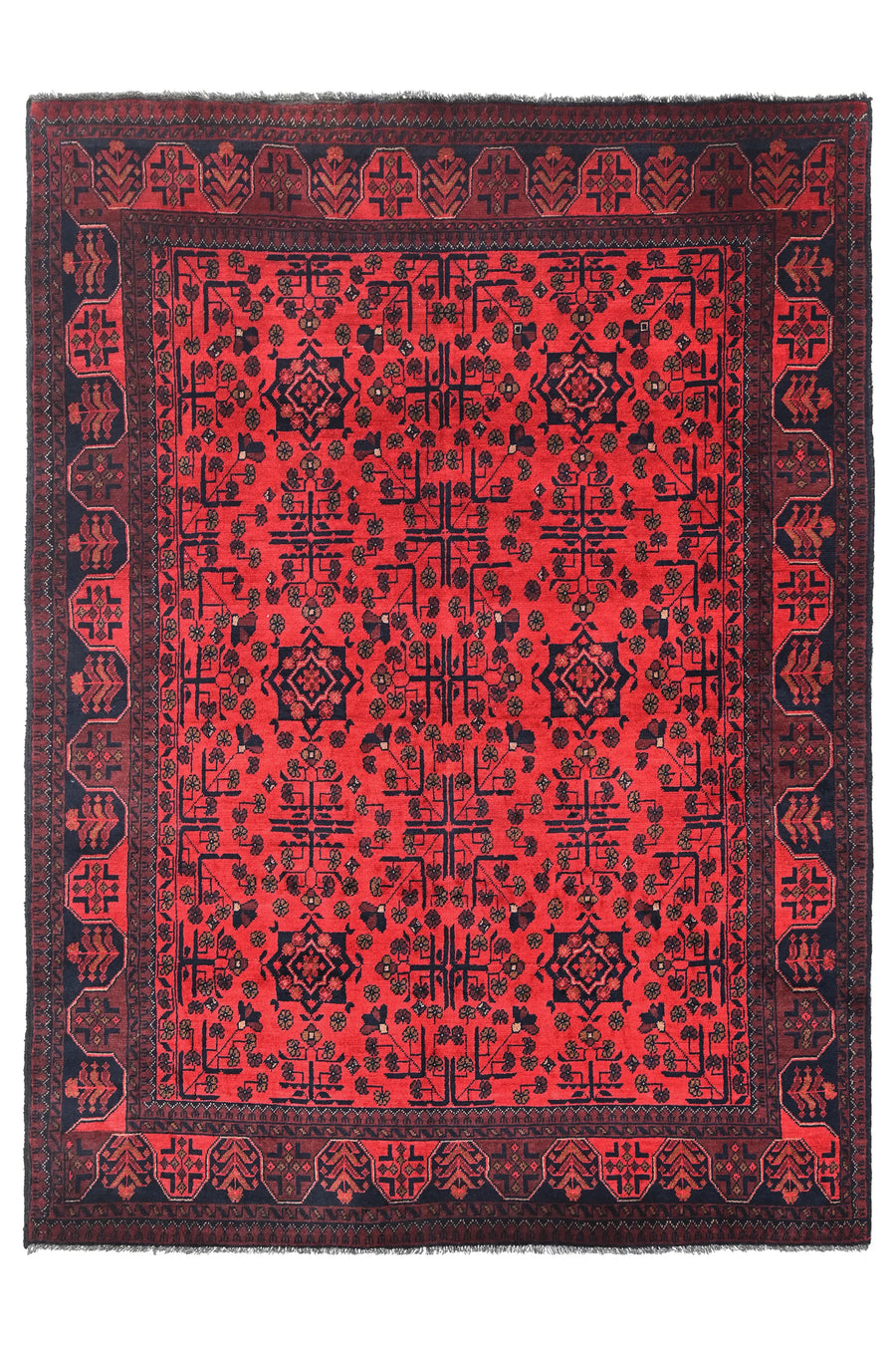 Khal Mohammadi Afghan Rug – Scarlet Lattice