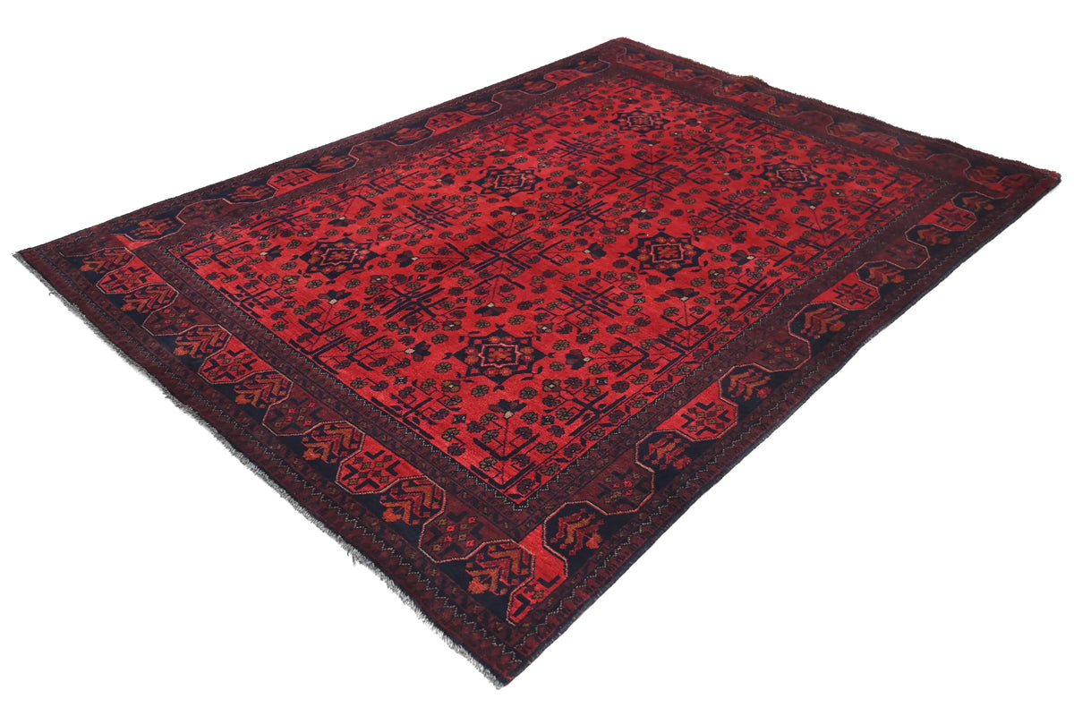 Khal Mohammadi Afghan Rug – Scarlet Lattice