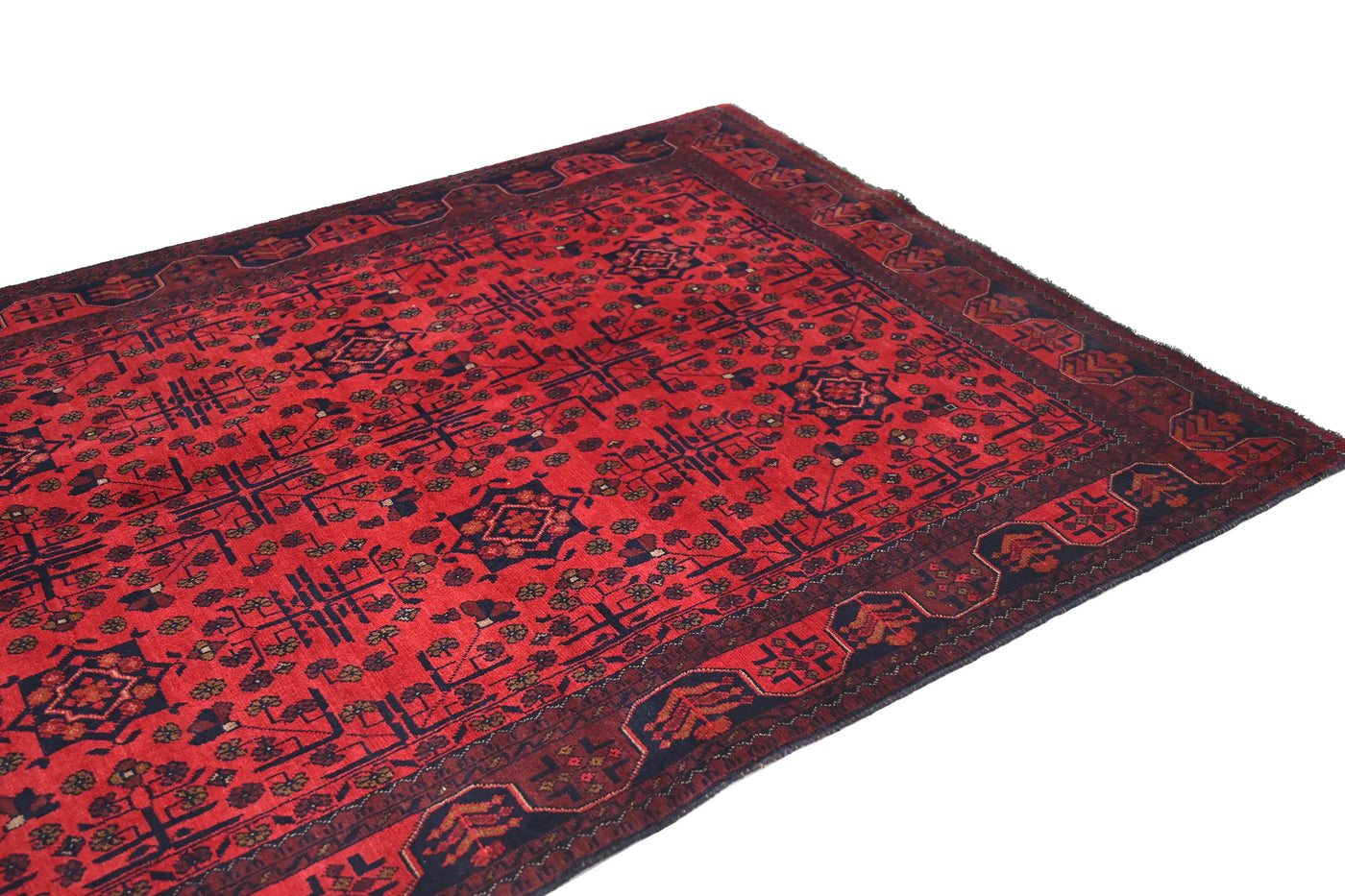 Khal Mohammadi Afghan Rug – Scarlet Lattice