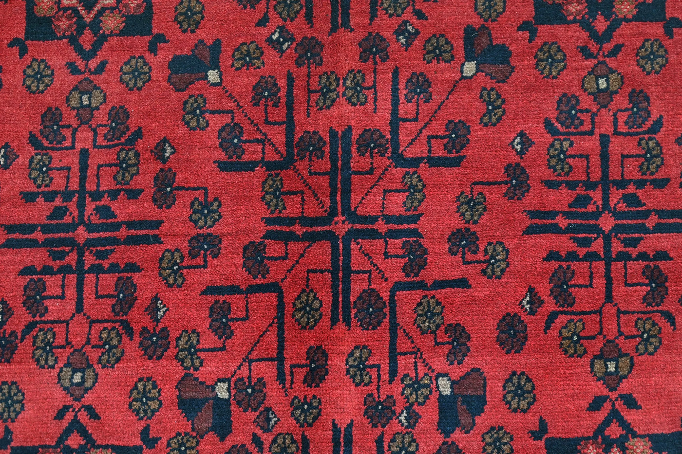 Khal Mohammadi Afghan Rug – Scarlet Lattice