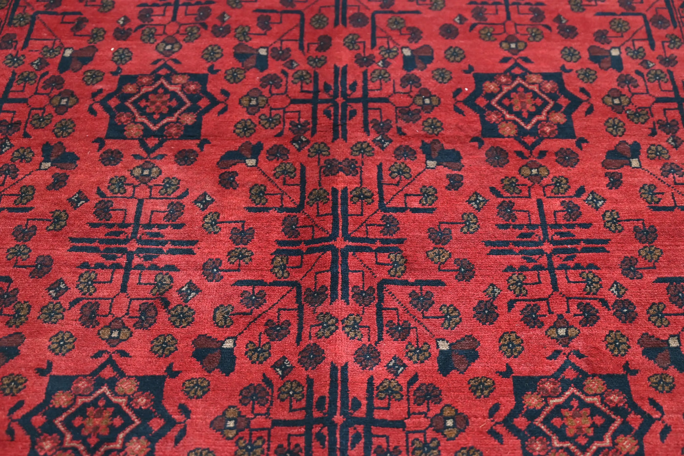 Khal Mohammadi Afghan Rug – Scarlet Lattice