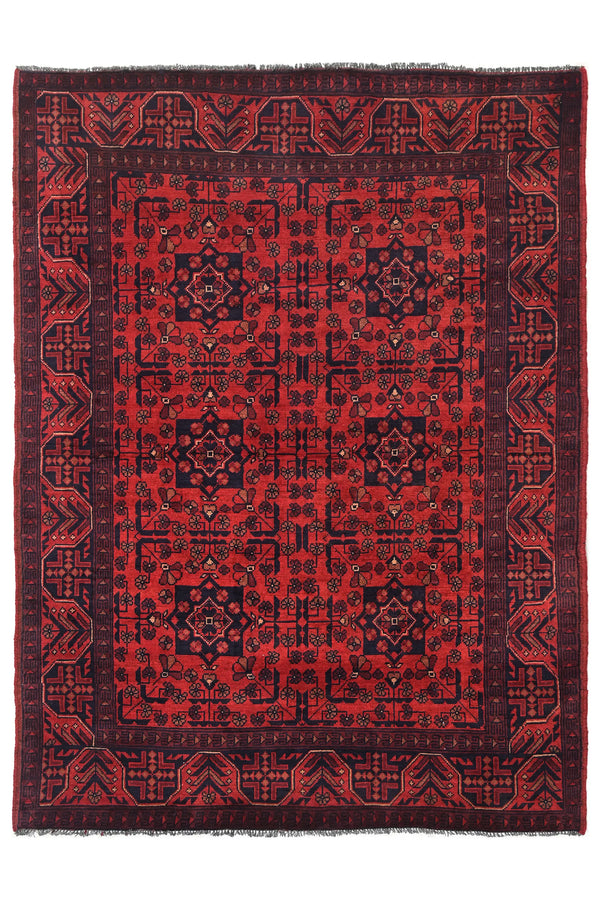 Khal Mohammadi Afghan Rug – Garnet Symmetry