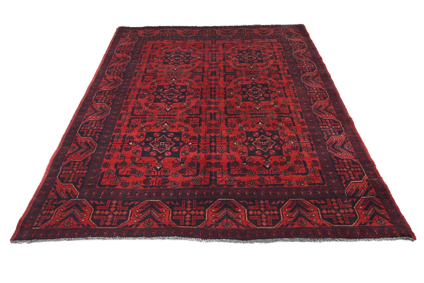 Khal Mohammadi Afghan Rug – Garnet Symmetry