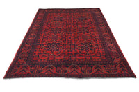 Khal Mohammadi Afghan Rug – Garnet Symmetry