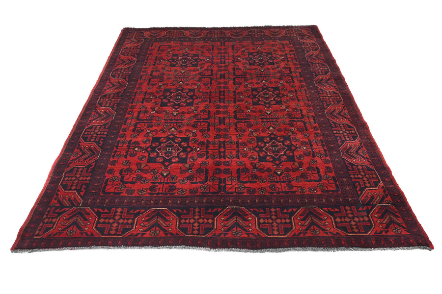 Khal Mohammadi Afghan Rug – Garnet Symmetry