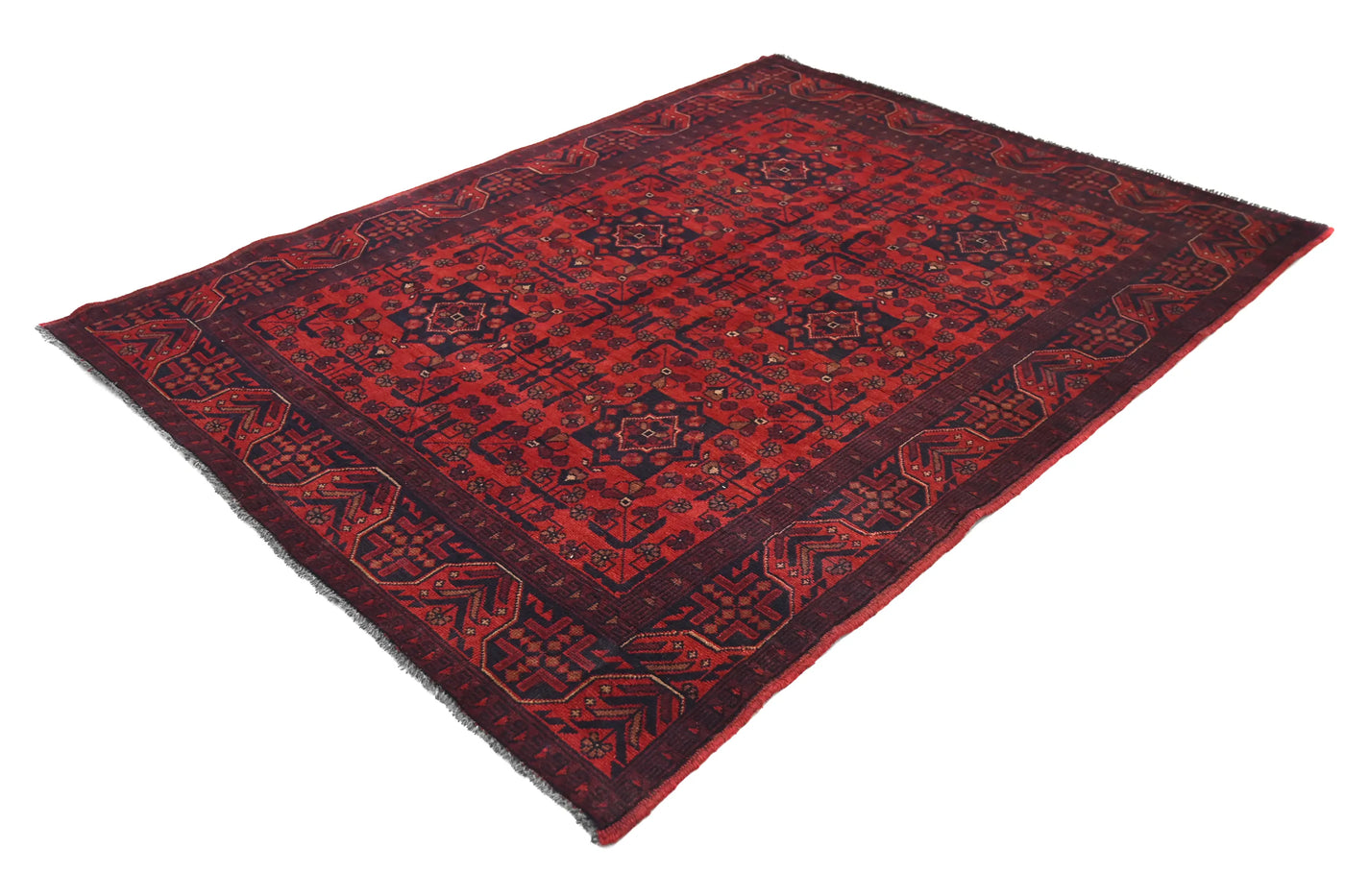 Khal Mohammadi Afghan Rug – Garnet Symmetry
