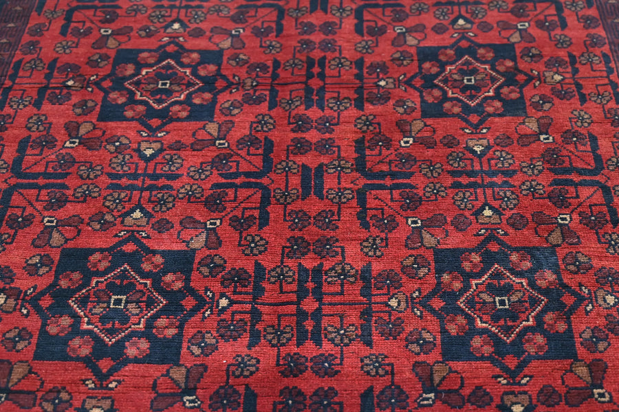 Khal Mohammadi Afghan Rug – Garnet Symmetry