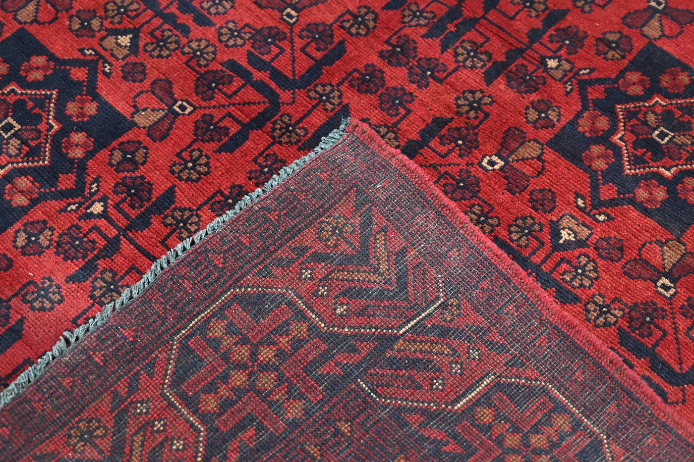 Khal Mohammadi Afghan Rug – Garnet Symmetry