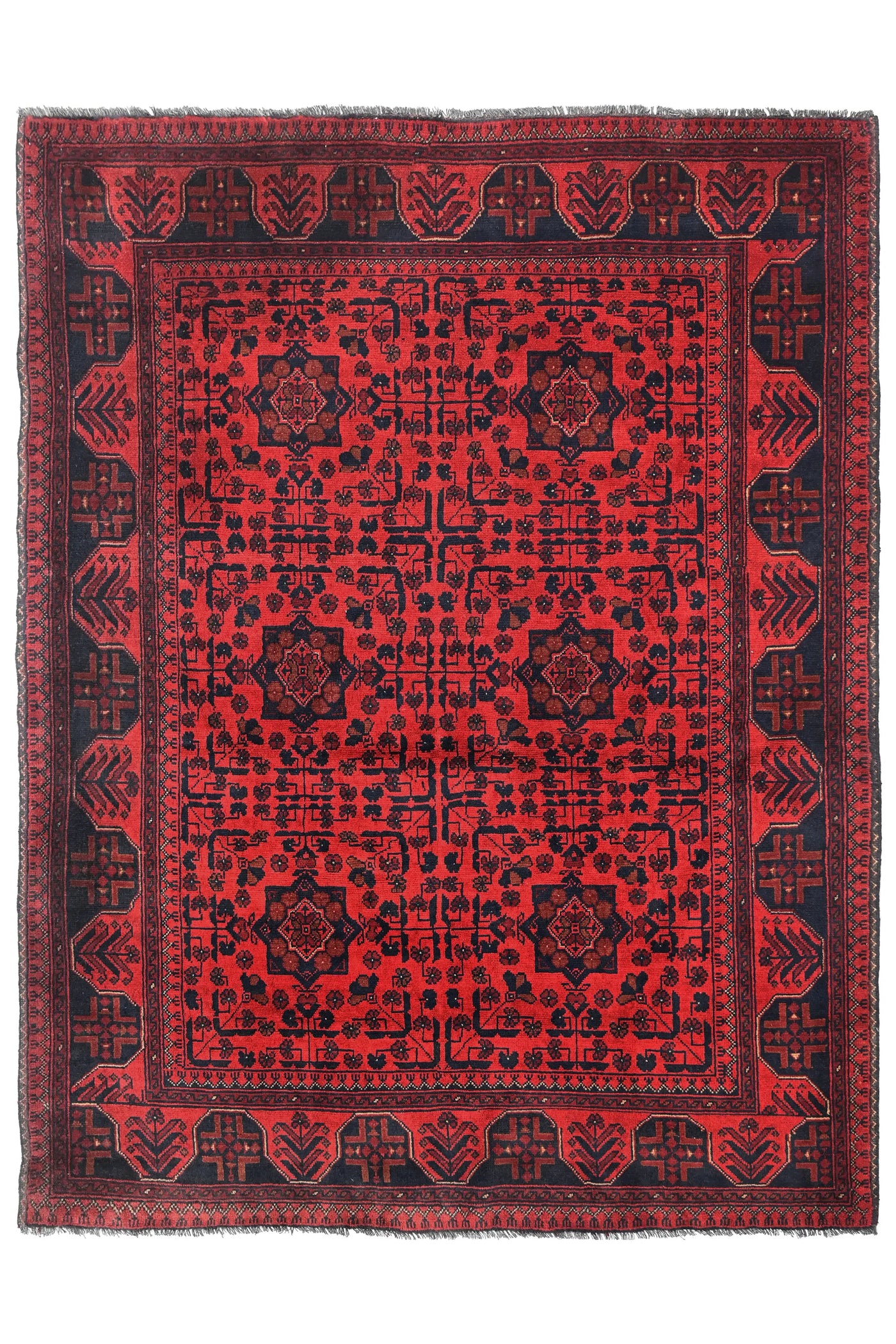 Khal Mohammadi Afghan Rug – Burgundy Heritage