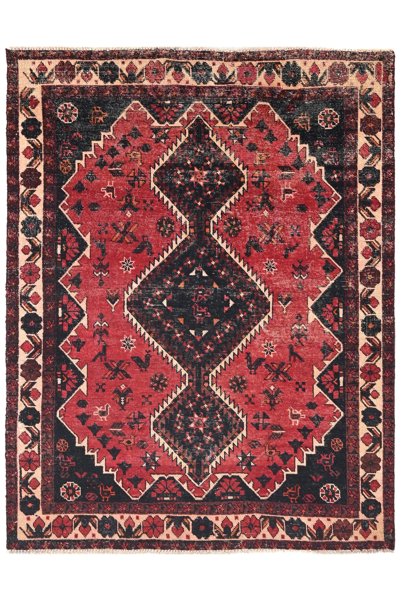 Vintage Shiraz Rug – Obsidian Diamond