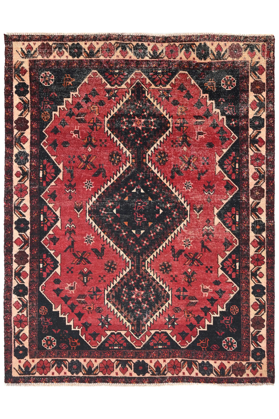 Vintage Shiraz Rug – Obsidian Diamond