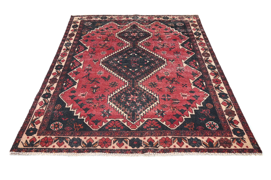 Vintage Shiraz Rug – Obsidian Diamond