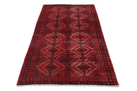 Vintage Baluchi Rug – Crimson Diamond