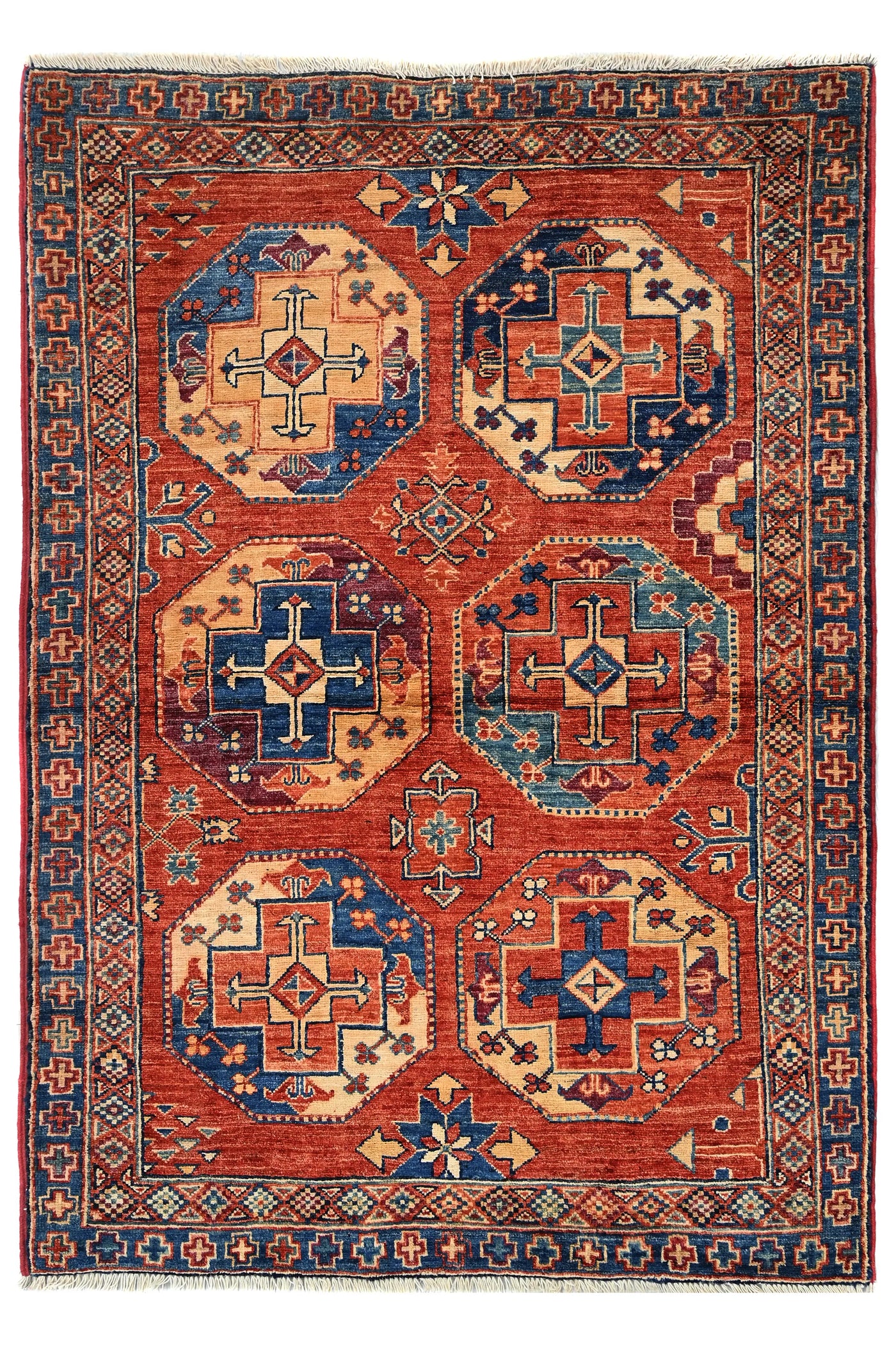Super Kazak Afghan Rug – Copper Canyon