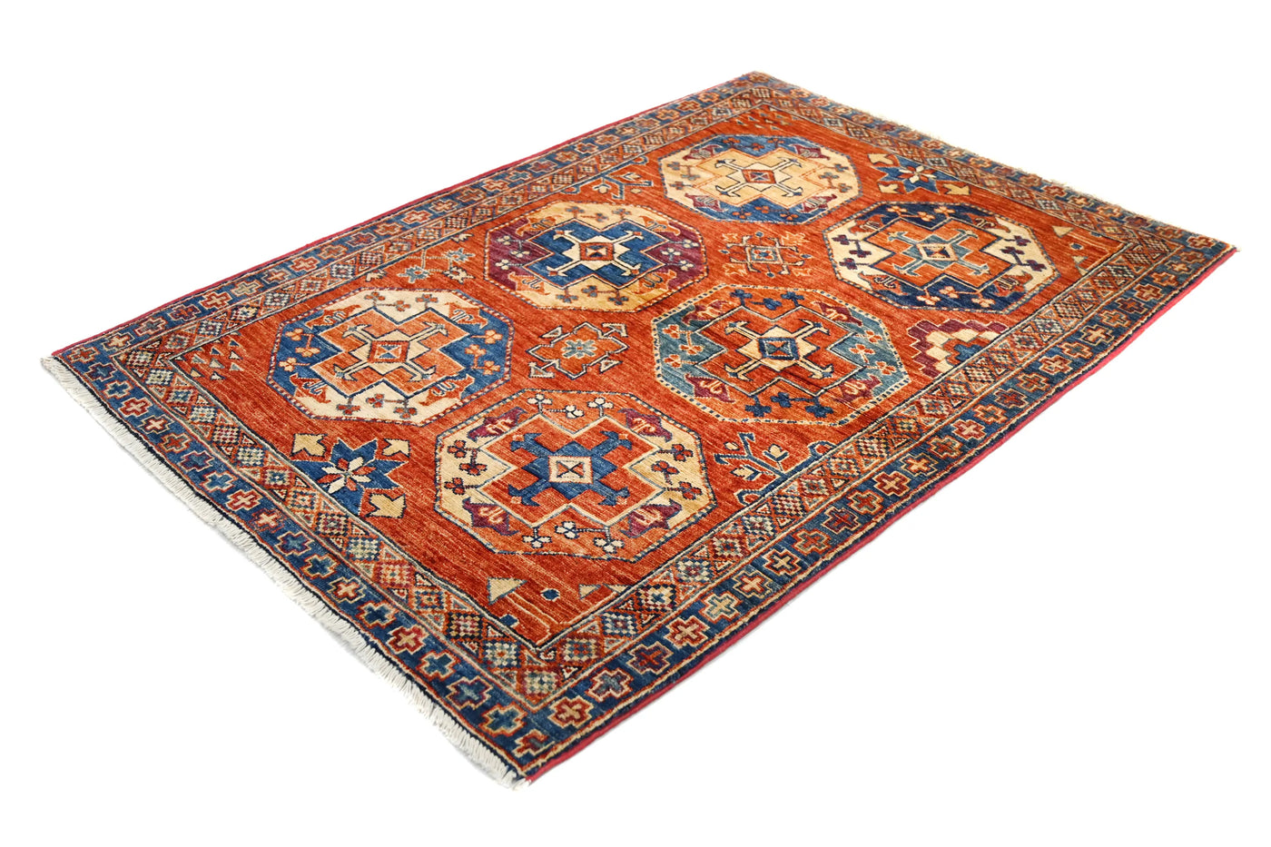 Super Kazak Afghan Rug – Copper Canyon