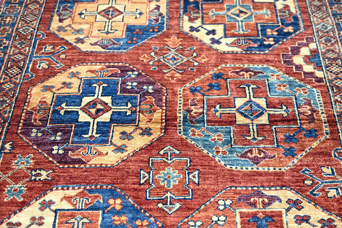 Super Kazak Afghan Rug – Copper Canyon