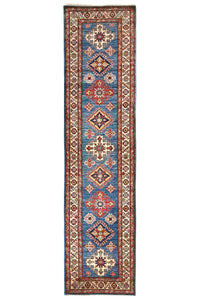 Super Kazak Afghan Runner – Cerulean Vista
