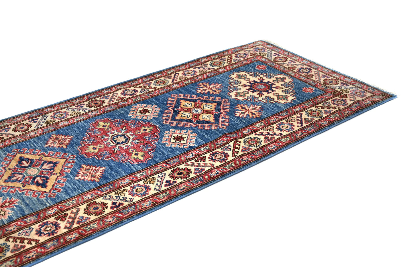 Super Kazak Afghan Runner – Cerulean Vista