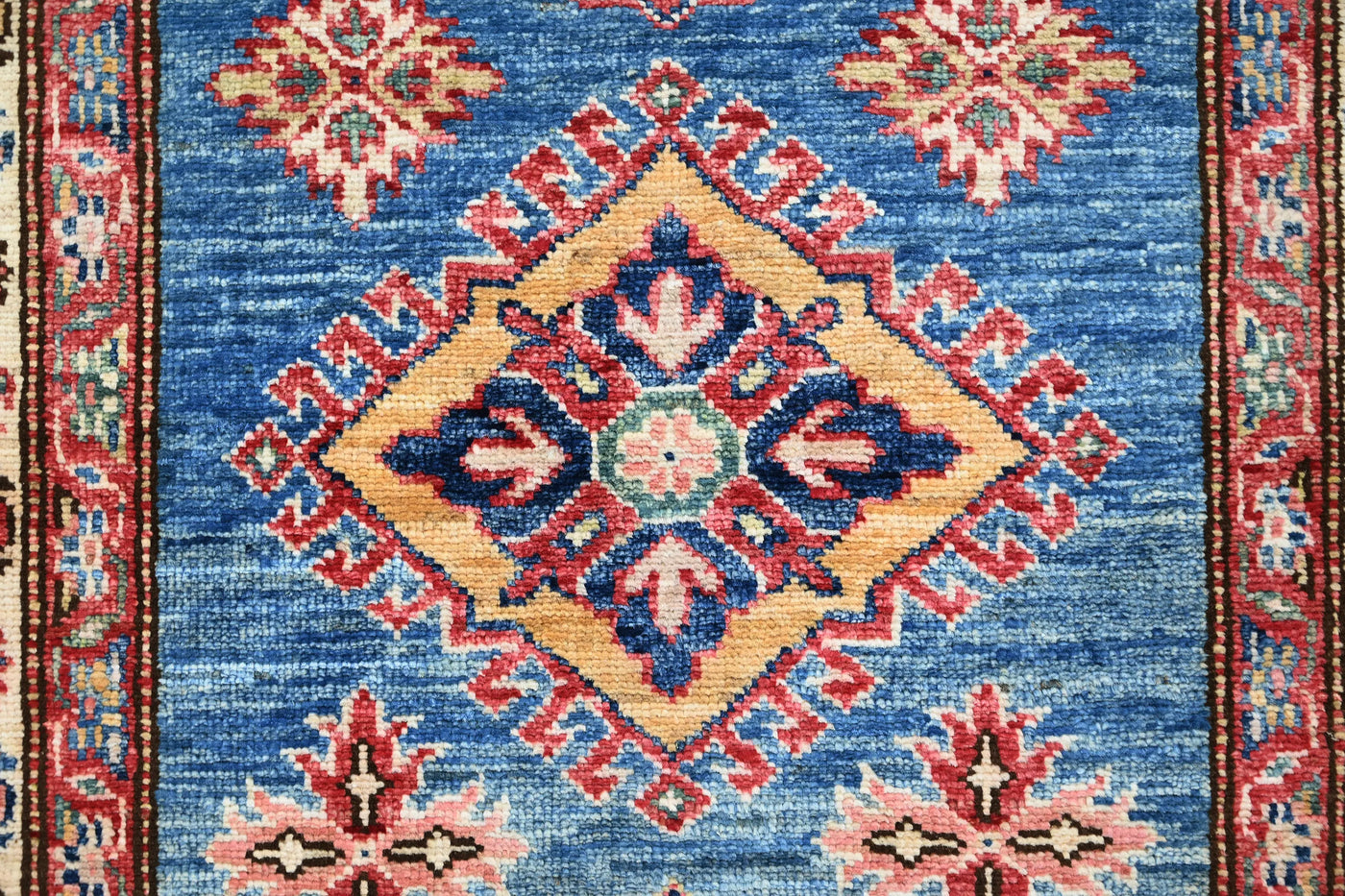 Super Kazak Afghan Runner – Cerulean Vista