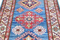 Super Kazak Afghan Runner – Cerulean Vista