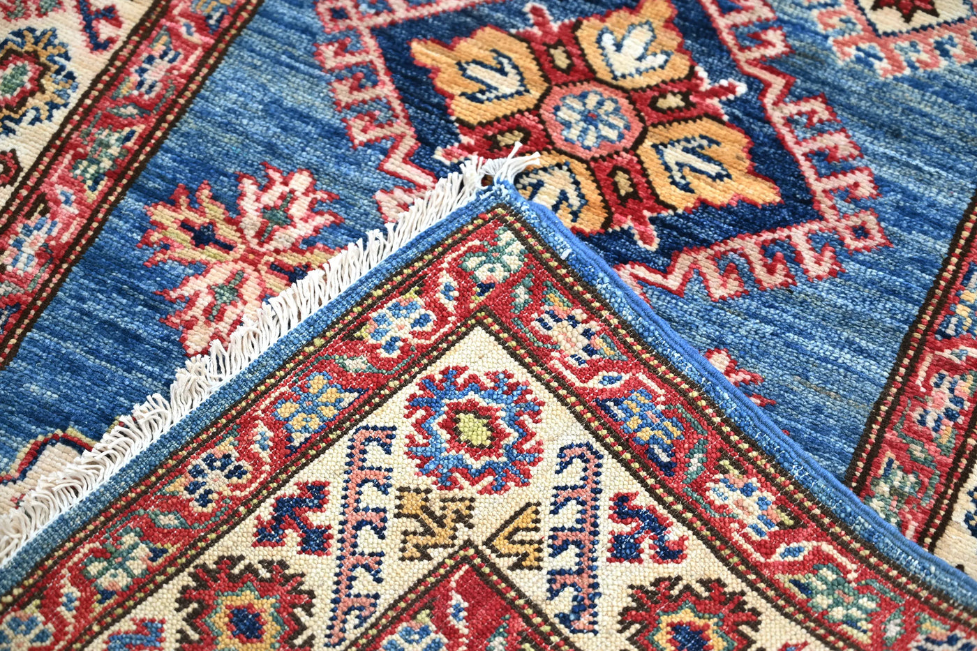 Super Kazak Afghan Runner – Cerulean Vista