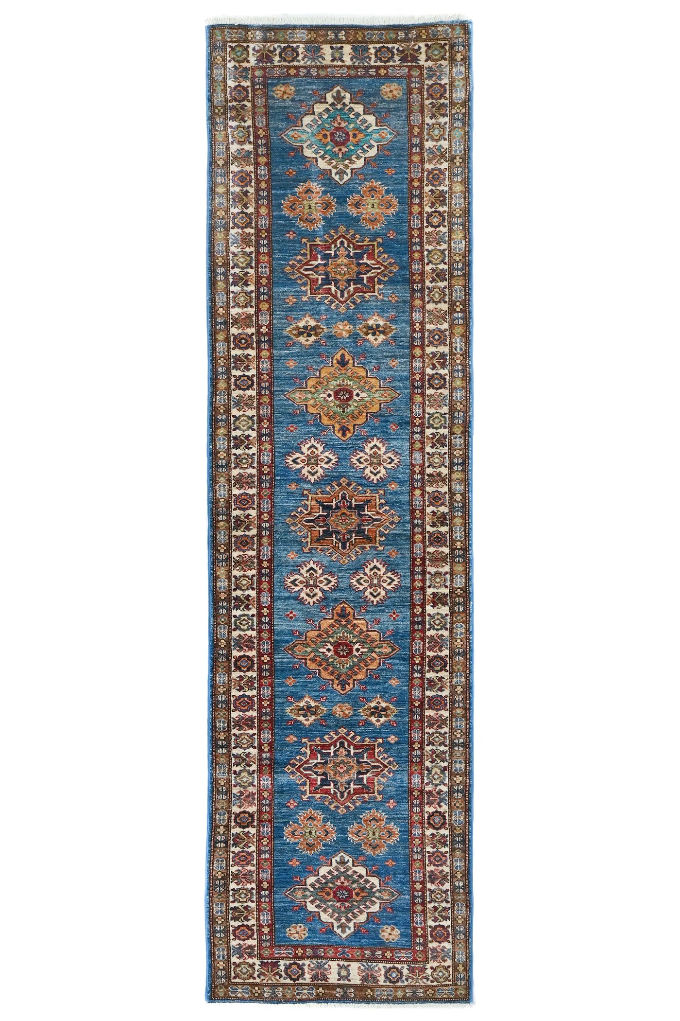 Super Kazak Afghan Runner – Sapphire Odyssey