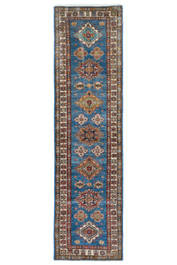 Super Kazak Afghan Runner – Sapphire Odyssey