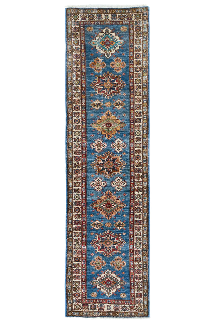 Super Kazak Afghan Runner – Sapphire Odyssey