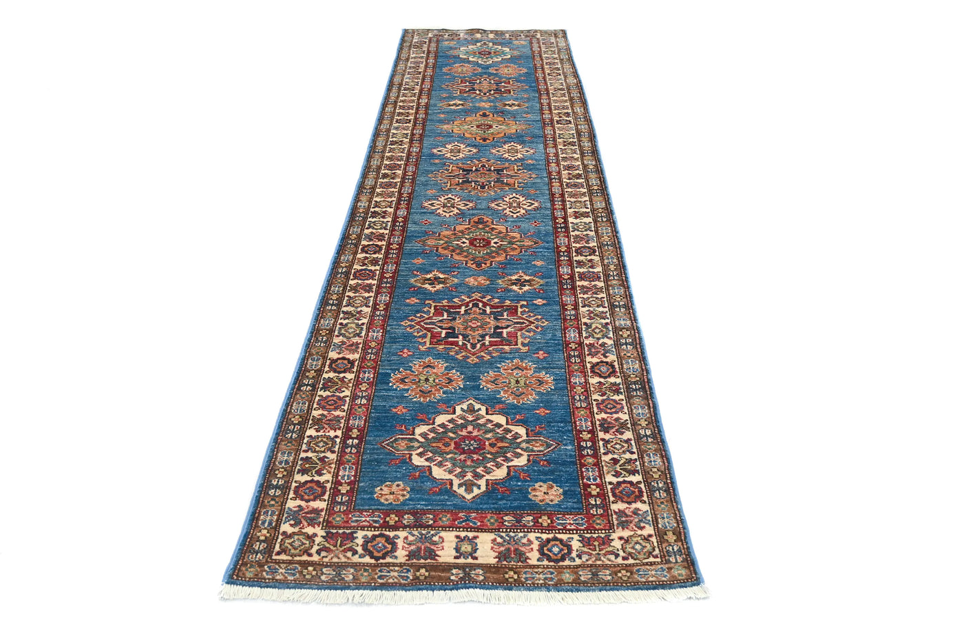 Super Kazak Afghan Runner – Sapphire Odyssey