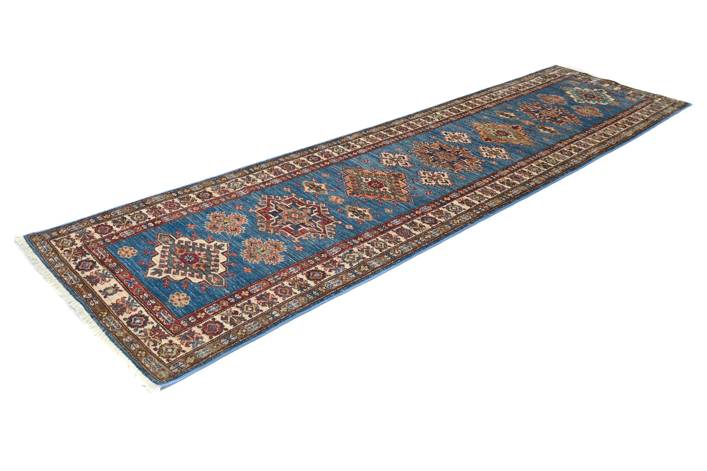 Super Kazak Afghan Runner – Sapphire Odyssey