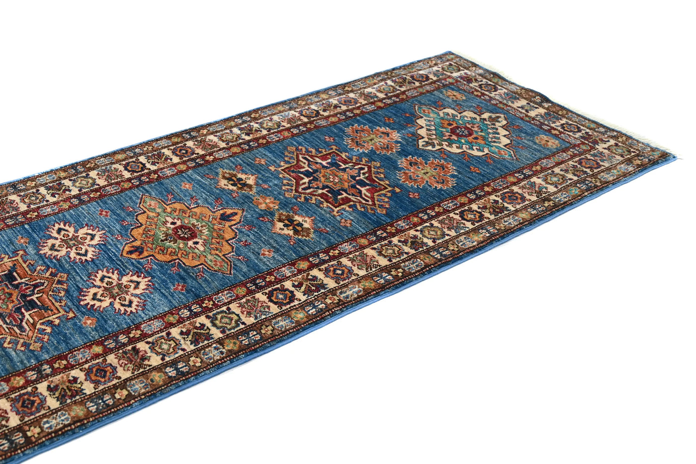 Super Kazak Afghan Runner – Sapphire Odyssey