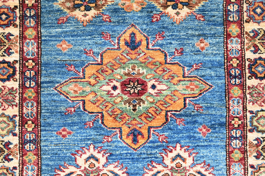 Super Kazak Afghan Runner – Sapphire Odyssey