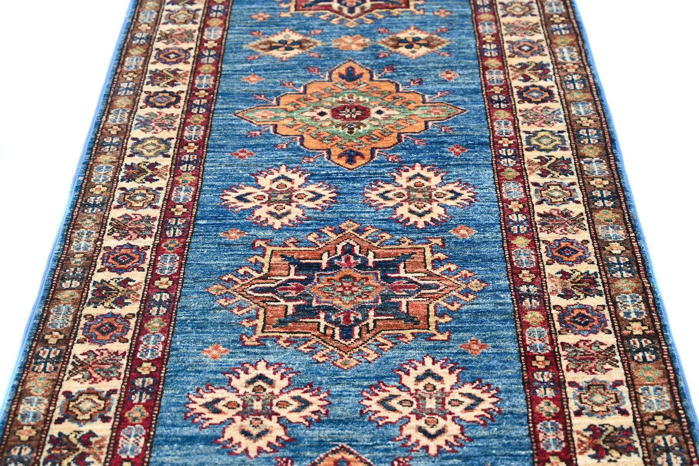 Super Kazak Afghan Runner – Sapphire Odyssey