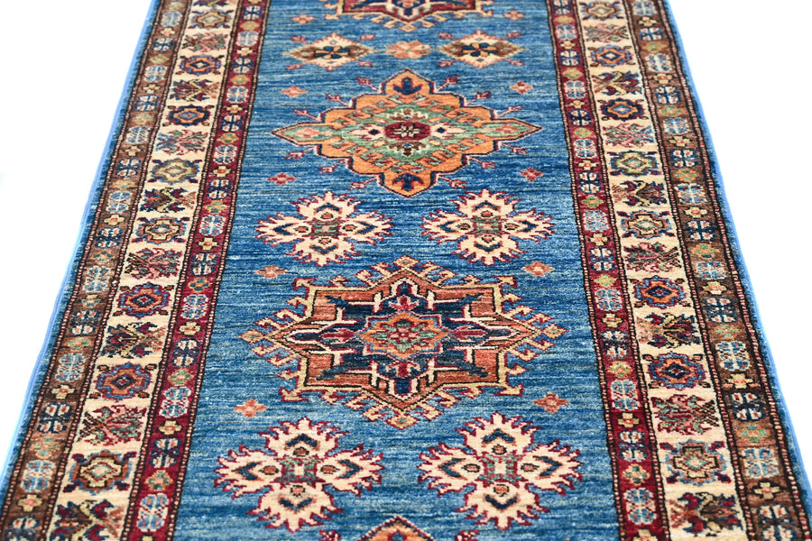 Super Kazak Afghan Runner – Sapphire Odyssey