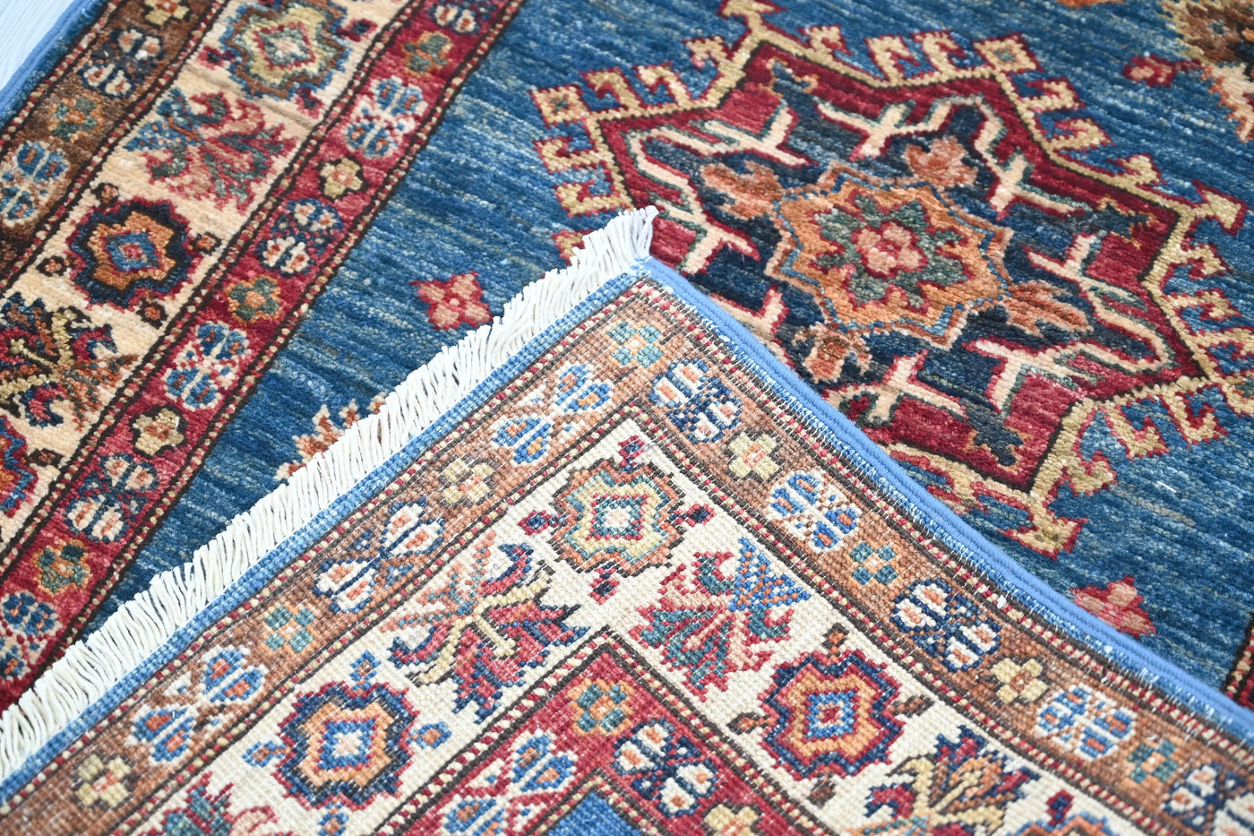 Super Kazak Afghan Runner – Sapphire Odyssey