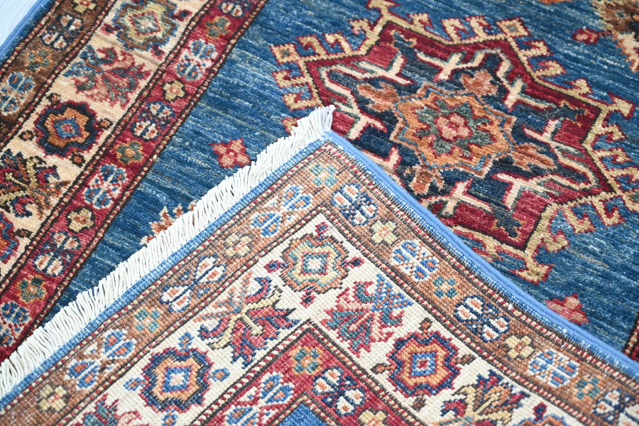 Super Kazak Afghan Runner – Sapphire Odyssey